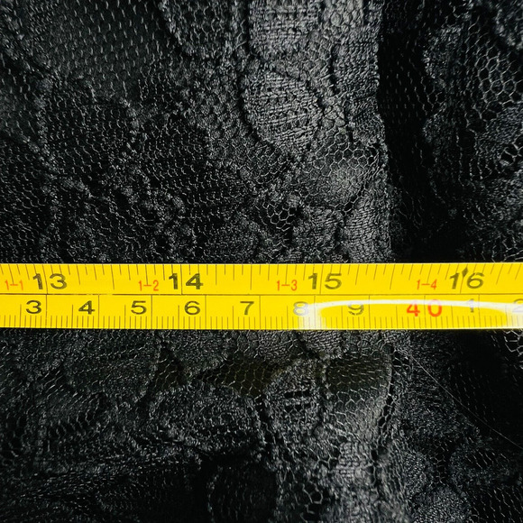 Mori‎ Lee by Madeline Gardner Dress Sz 13/14 Fit 10/12 Black Floral Lace No Belt - Picture 9 of 15